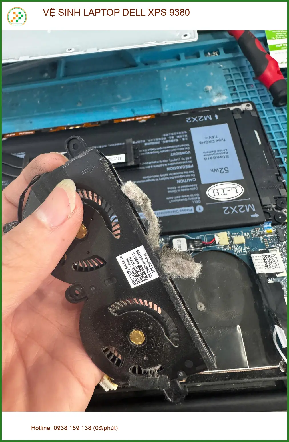 Dịch vụ Vệ sinh Laptop Dell XPS 9380 Quận 10 - Chú Nhật hết lo laptop nóng ran ảnh thực tế 2