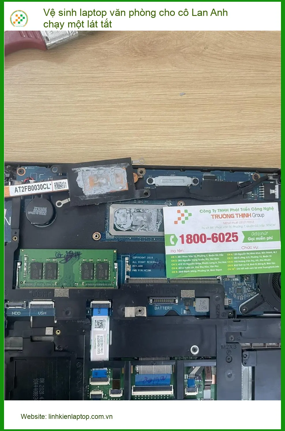Chị Diễm quản lý ngân hàng tìm dịch vụ vệ sinh laptop bị nóng tắt ở Phú Nhuận ảnh thực tế 1