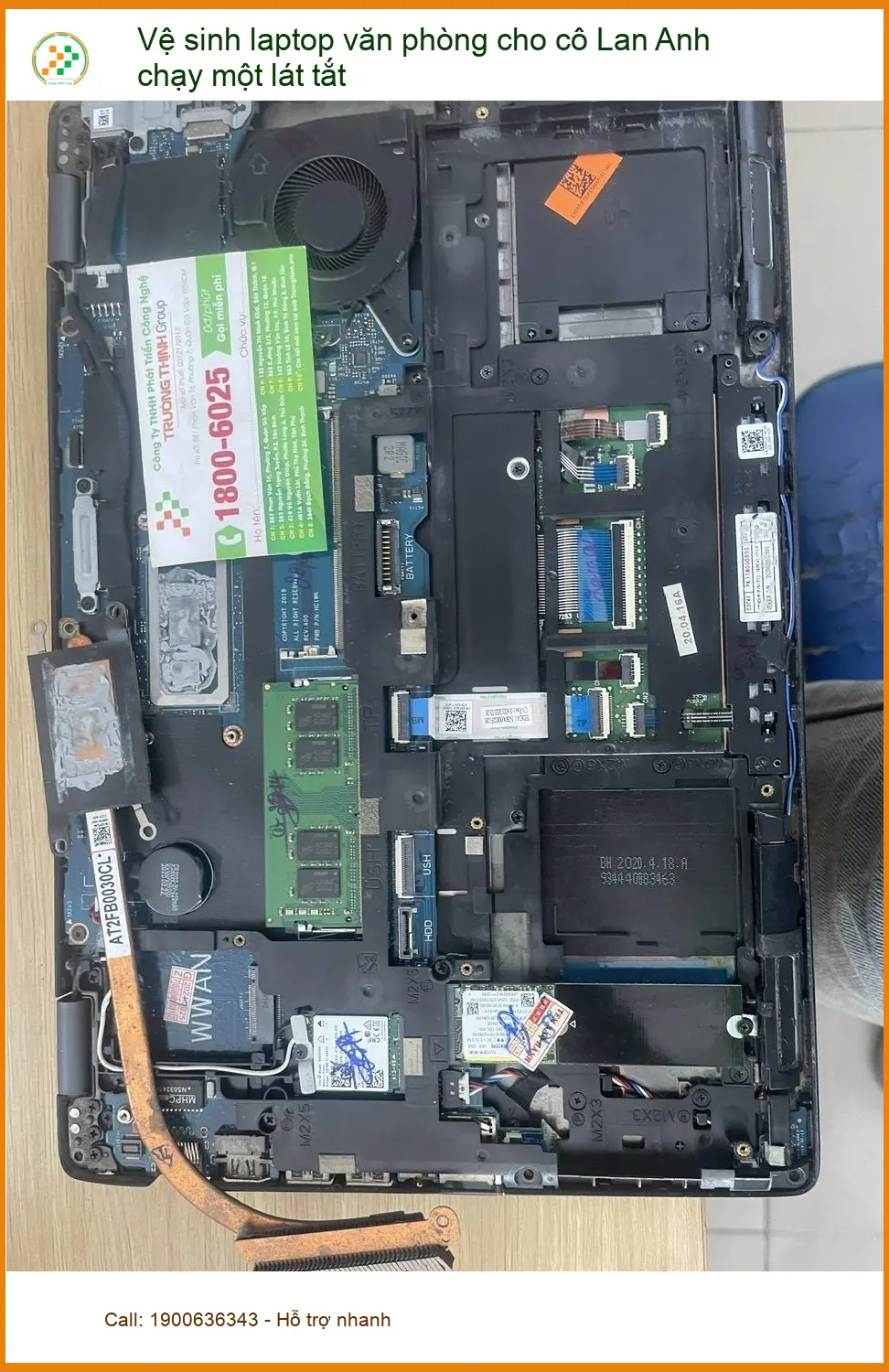 Chị Diễm quản lý ngân hàng tìm dịch vụ vệ sinh laptop bị nóng tắt ở Phú Nhuận ảnh thực tế 2