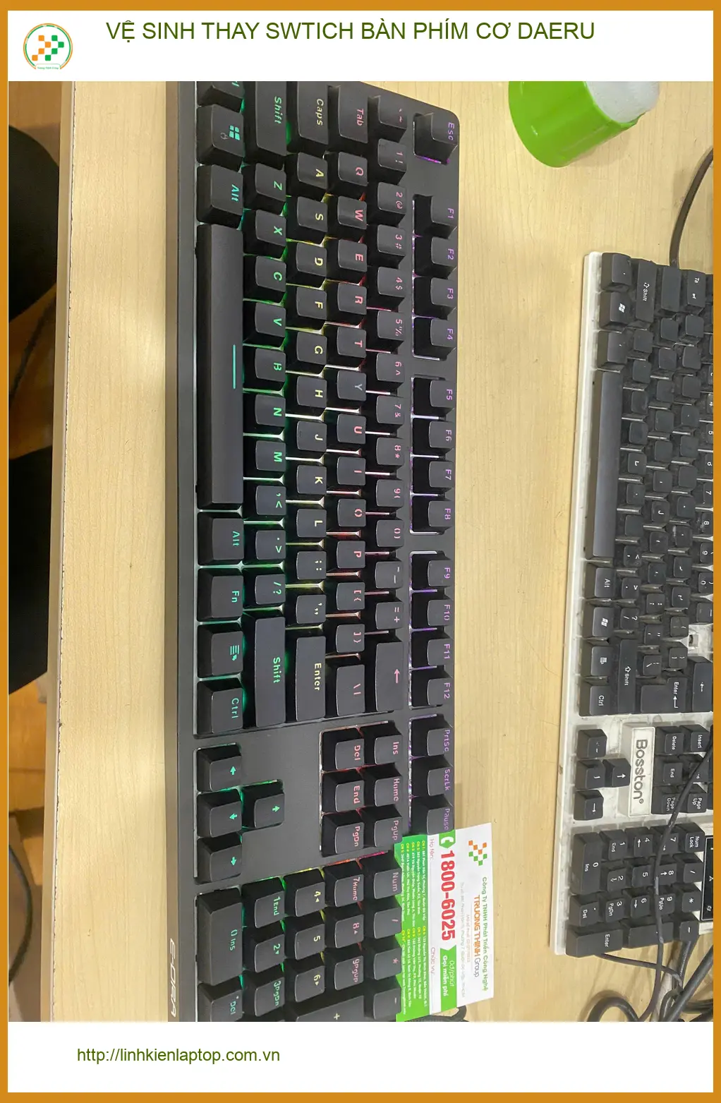 Anh Phước ở Gò Vấp cần vệ sinh thay switch bàn phím cơ Daeru bị lỗi ảnh thực tế 2