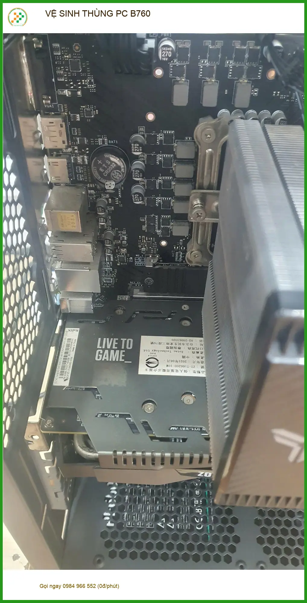 Anh Hùng kỹ sư đánh giá vệ sinh THÙNG PC B760 Quận Gò Vấp cực sạch ảnh thực tế 1