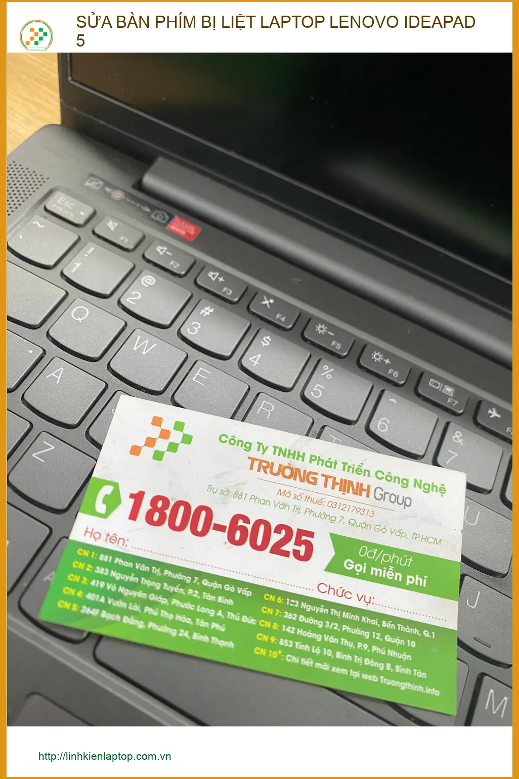 Anh Quân kiến trúc sư đang deadline sửa bàn phím bị liệt laptop Lenovo Ideapad 5 Quận 12 ảnh thực tế 1