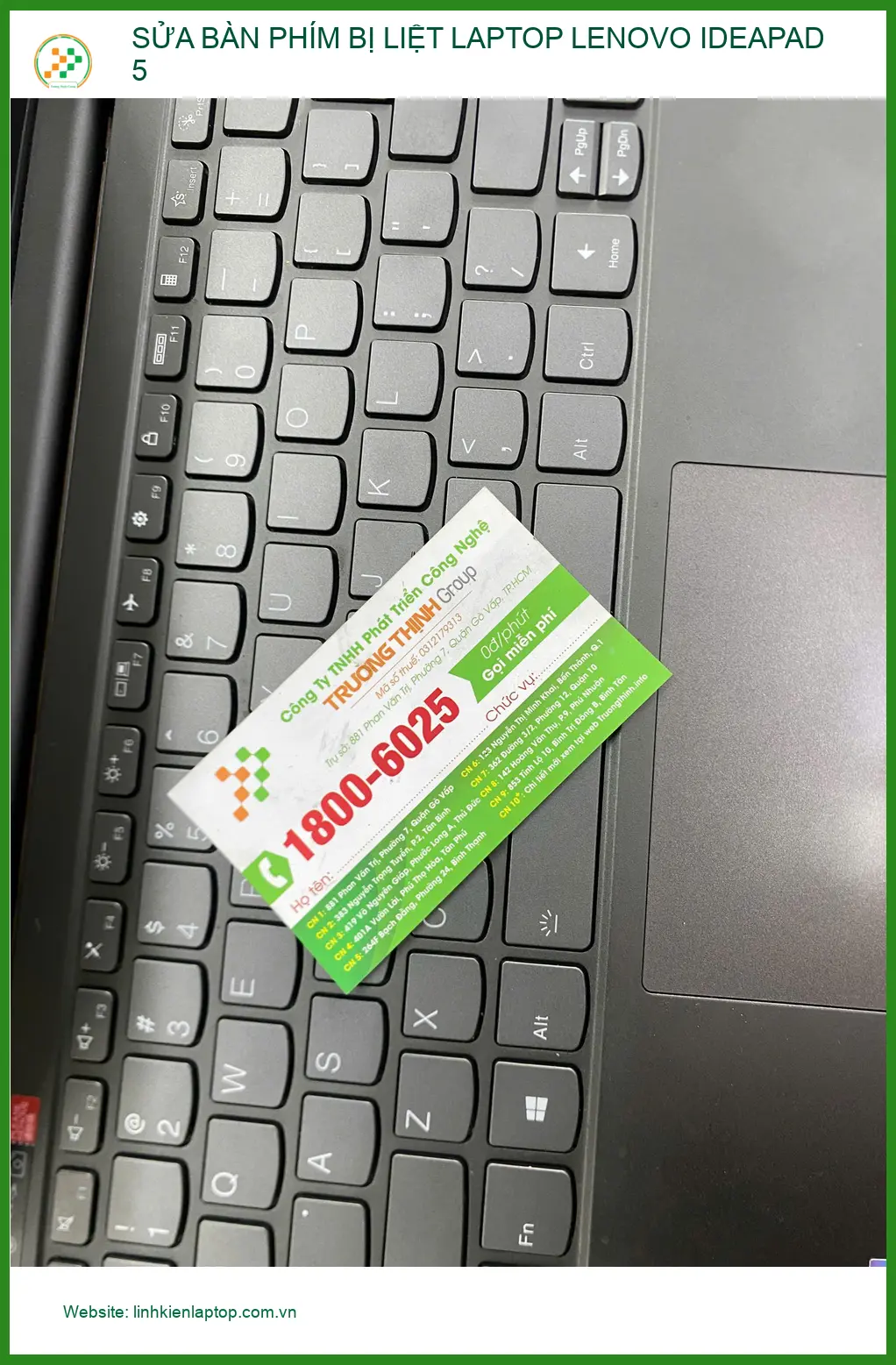 Anh Quân kiến trúc sư đang deadline sửa bàn phím bị liệt laptop Lenovo Ideapad 5 Quận 12 ảnh thực tế 2