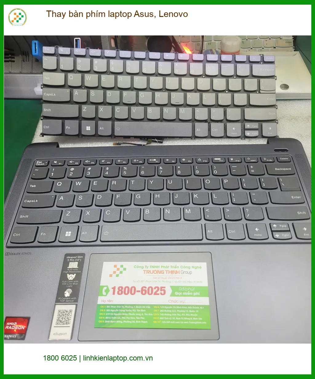 Bạn Vinh tìm chỗ thay bàn phím laptop Lenovo Quận Tân Bình giá sinh viên ảnh thực tế 1