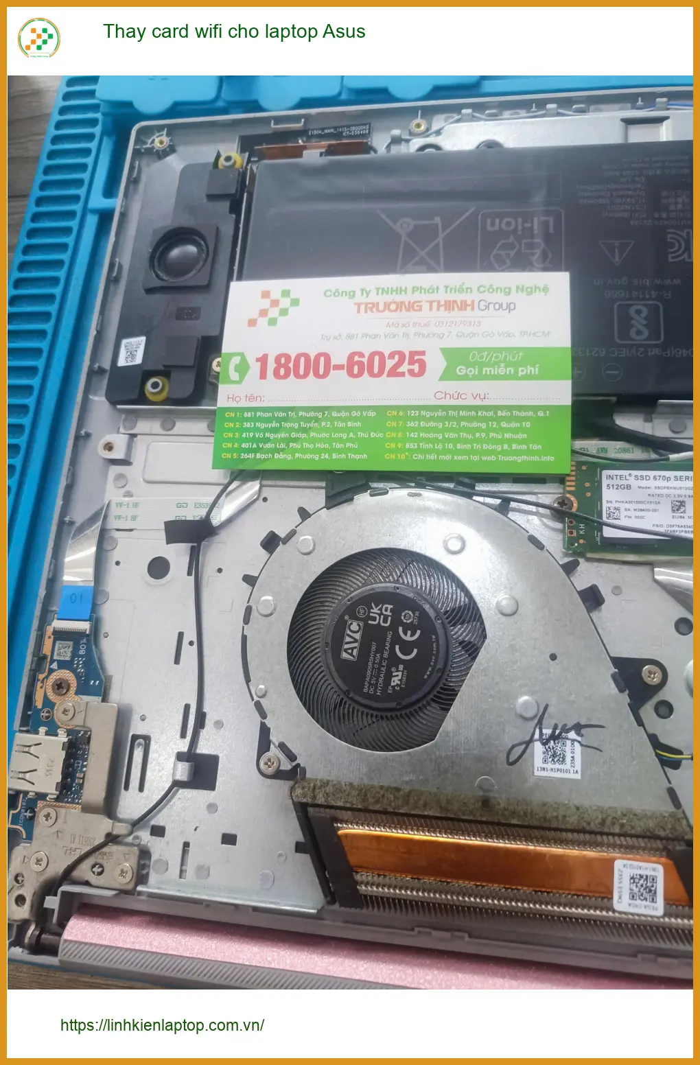 Trung tâm thay card wifi laptop Asus Quận Tân Phú - Anh Đạt tin tưởng ảnh thực tế 1