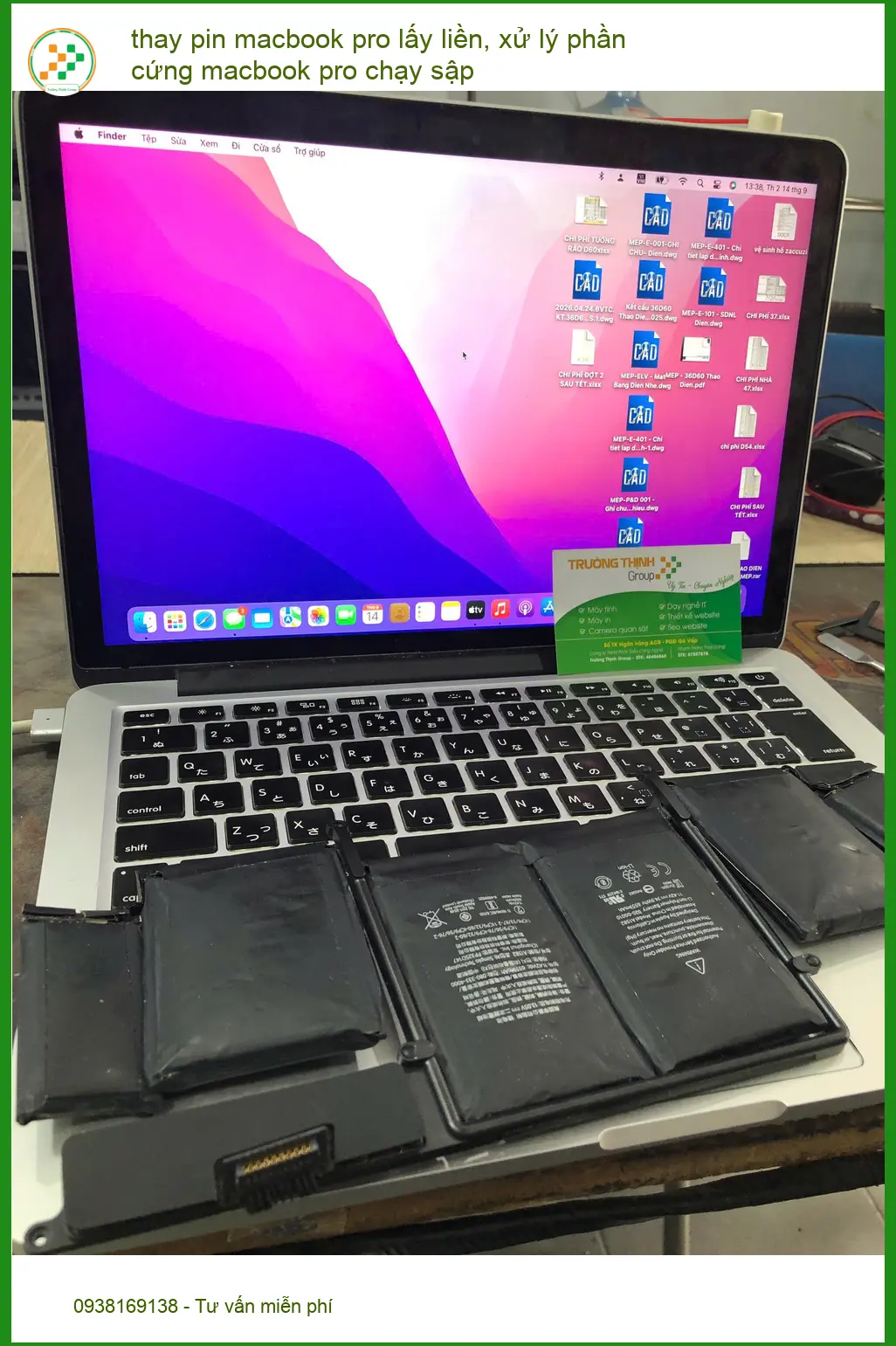 Anh Bảo nhân viên IT tìm tiệm thay pin macbook pro lấy liền, xử lý chạy sập Quận Bình Thạnh ảnh thực tế 2