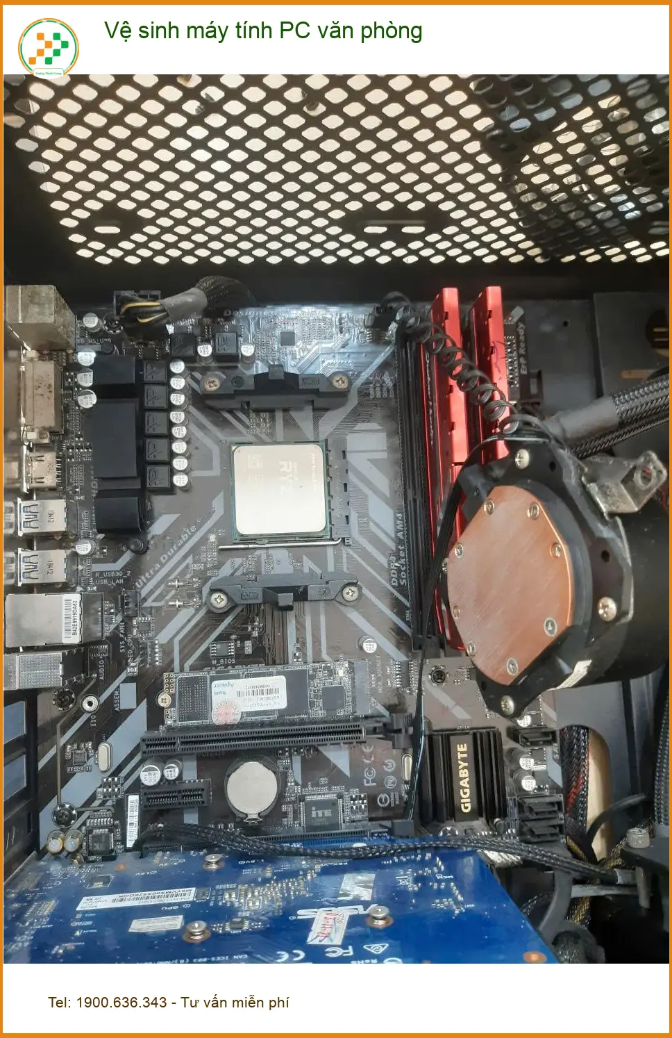 Chị Thảo tìm dịch vụ vệ sinh máy tính PC văn phòng Quận Tân Bình uy tín ảnh thực tế 1