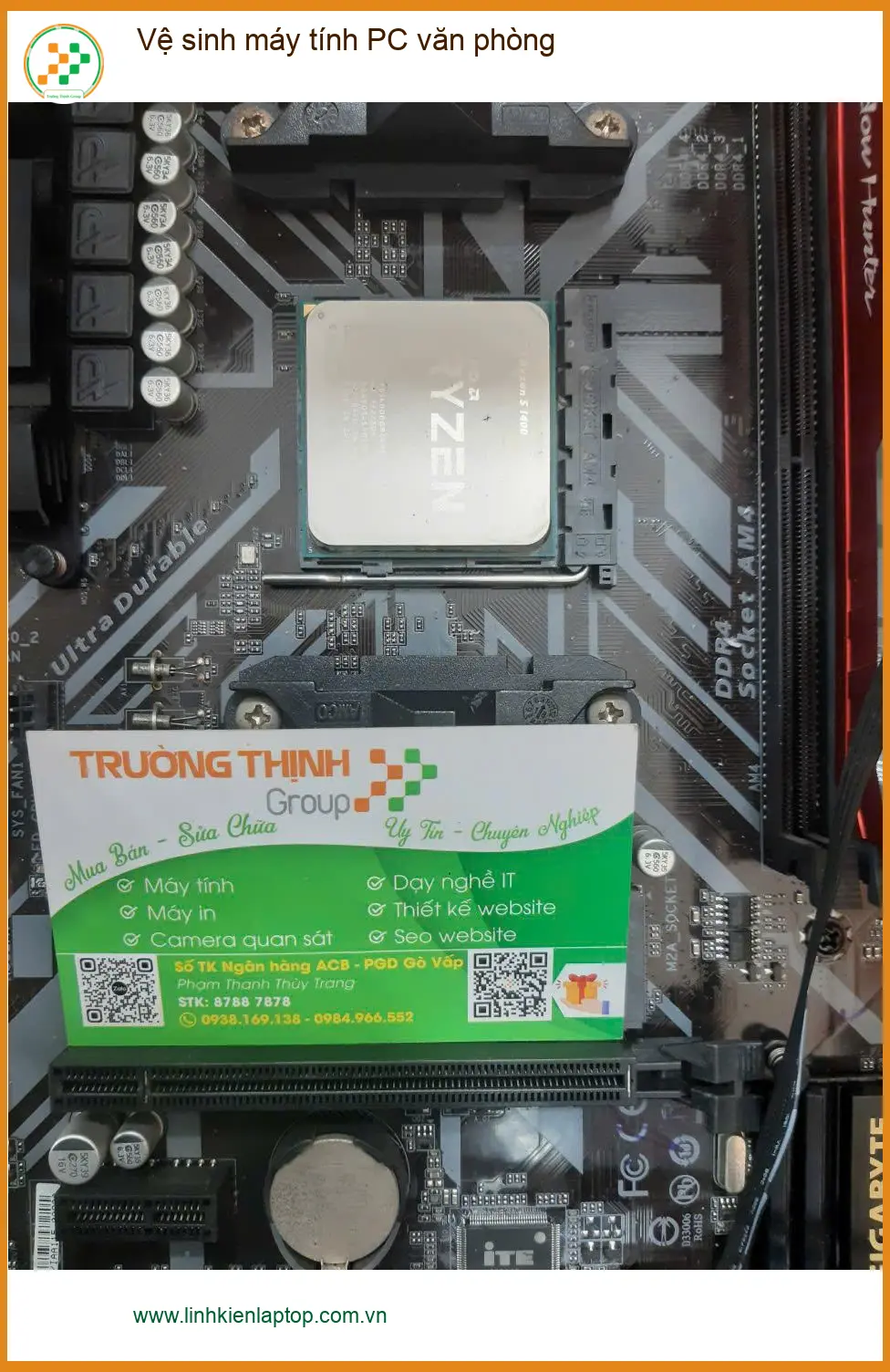Chị Thảo tìm dịch vụ vệ sinh máy tính PC văn phòng Quận Tân Bình uy tín ảnh thực tế 2